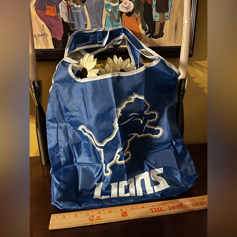 🔥Detroit Lions Blue Nylon Tote Bag
Blue/Silver - Picture 3 of 4